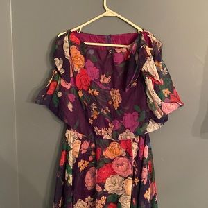 Vintage Miss Elliette Purple Floral Dress - 14